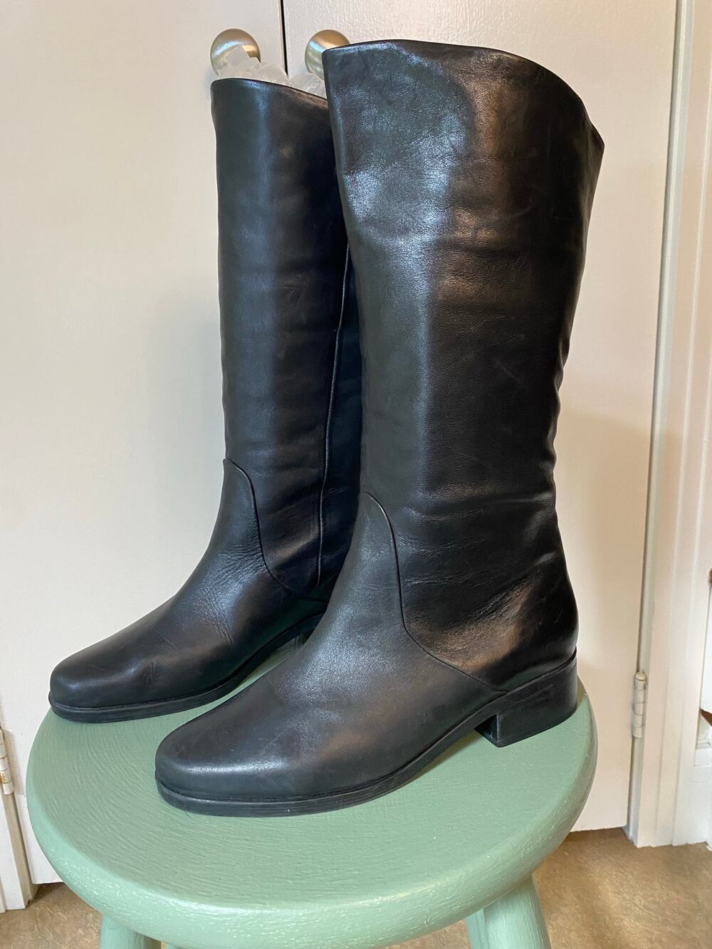 Salinas Brazilian Leather Boots Black Sz 7 1/2